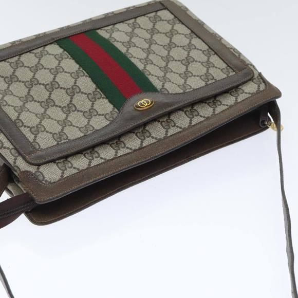 GUCCI GG Supreme Web Sherry Line Shoulder Bag PVC Beige 41 001 4085 Auth 93543 - Picture 6 of 16